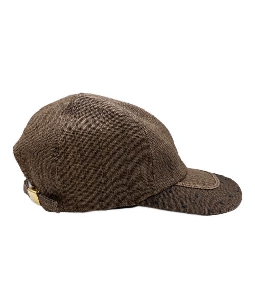 LANVIN en Bleu（ランバンオンブルー）LANVIN en Bleu (ランバンオンブルー) ペーパーチュール 6パネルキャップ ベージュ サイズ:M(57.5cm)の古着・服飾アイテム