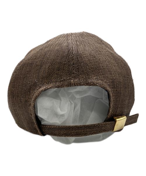 LANVIN en Bleu（ランバンオンブルー）LANVIN en Bleu (ランバンオンブルー) ペーパーチュール 6パネルキャップ ベージュ サイズ:M(57.5cm)の古着・服飾アイテム