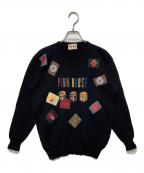 PINK HOUSEピンクハウス）の古着「パッチロゴニット」｜ブラック