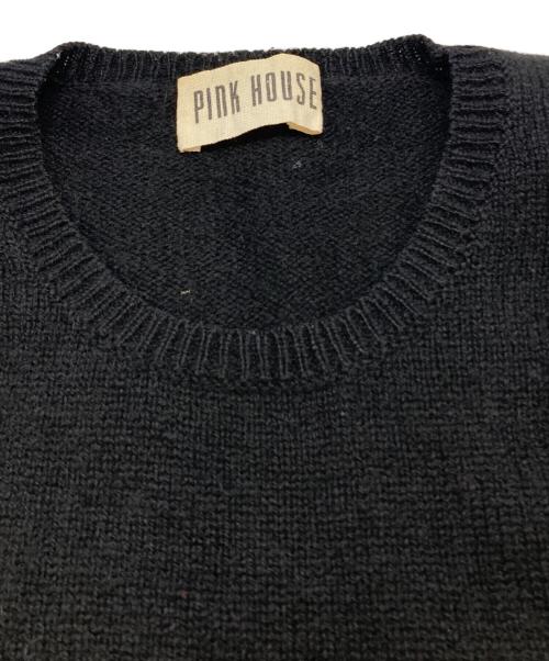 PINK HOUSE（ピンクハウス）PINK HOUSE (ピンクハウス) パッチロゴニット ブラック サイズ:36の古着・服飾アイテム