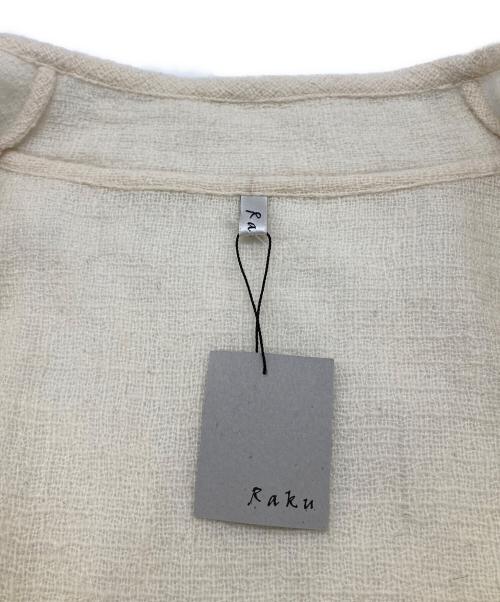 RAKU（ラク）RAKU (ラク) ウールロングカーディガン アイボリー サイズ:FREE 未使用品の古着・服飾アイテム