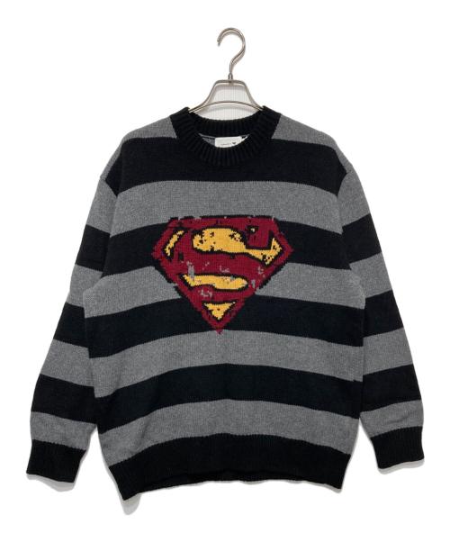 COACH（コーチ）COACH (コーチ) オーバーサイズド セーター ブラック×グレー サイズ:Ｍの古着・服飾アイテム