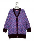 Kate Spadeケイトスペード）の古着「総柄カーディガン」｜ブルー×ピンク