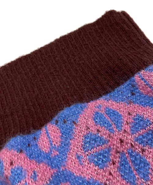 Kate Spade（ケイトスペード）Kate Spade (ケイトスペード) 総柄カーディガン ブルー×ピンク サイズ:XSの古着・服飾アイテム