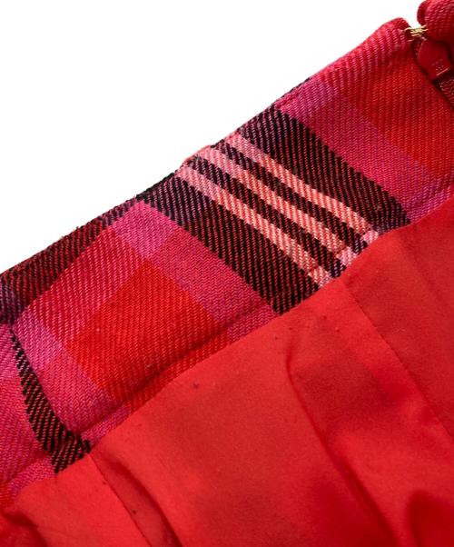 Kate Spade（ケイトスペード）Kate Spade (ケイトスペード) チェックスカート レッド×ピンク サイズ:00の古着・服飾アイテム