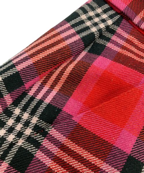 Kate Spade（ケイトスペード）Kate Spade (ケイトスペード) チェックスカート レッド×ピンク サイズ:00の古着・服飾アイテム