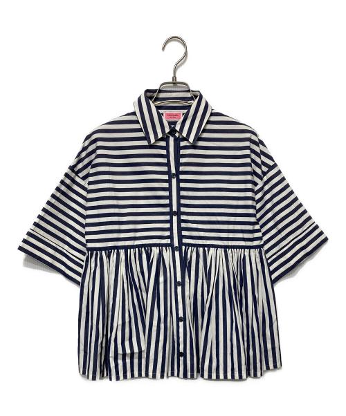 Kate Spade（ケイトスペード）Kate Spade (ケイトスペード) ストライプブラウス ネイビー×ホワイト サイズ:XSの古着・服飾アイテム