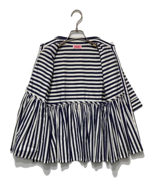 Kate Spade（ケイトスペード）Kate Spade (ケイトスペード) ストライプブラウス ネイビー×ホワイト サイズ:XSの古着・服飾アイテム