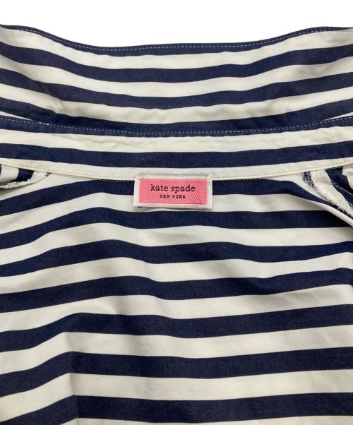 Kate Spade（ケイトスペード）Kate Spade (ケイトスペード) ストライプブラウス ネイビー×ホワイト サイズ:XSの古着・服飾アイテム