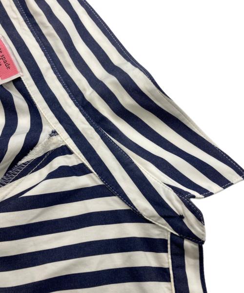 Kate Spade（ケイトスペード）Kate Spade (ケイトスペード) ストライプブラウス ネイビー×ホワイト サイズ:XSの古着・服飾アイテム