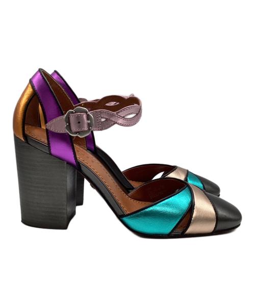 COACH（コーチ）COACH (コーチ) アンクルストラップパンプス マルチカラー サイズ:7.5の古着・服飾アイテム