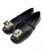 Ferragamoフェラガモ）の古着「ヴァラリボンフラットパンプス」｜ブラック
