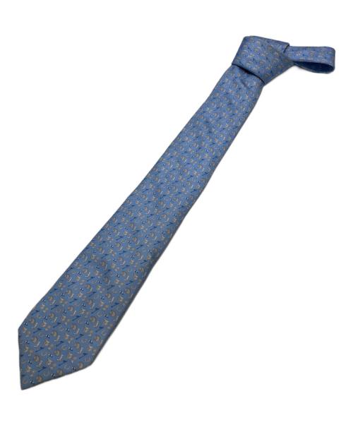 HERMES（エルメス）HERMES (エルメス) シルクネクタイ ブルー サイズ:表記無しの古着・服飾アイテム