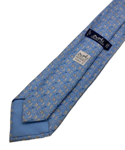 HERMES（エルメス）HERMES (エルメス) シルクネクタイ ブルー サイズ:表記無しの古着・服飾アイテム
