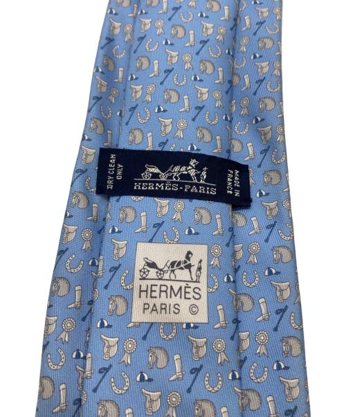 HERMES（エルメス）HERMES (エルメス) シルクネクタイ ブルー サイズ:表記無しの古着・服飾アイテム