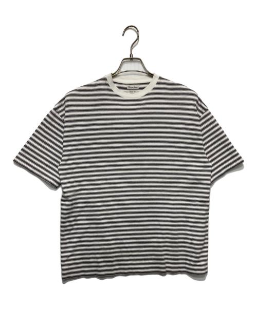 STEVEN ALAN（スティーブンアラン）STEVEN ALAN (スティーブンアラン) MVS BORDER SHORT SLEEVE TEE -BOLD/Tシャツ ホワイト×グレー サイズ:Sの古着・服飾アイテム
