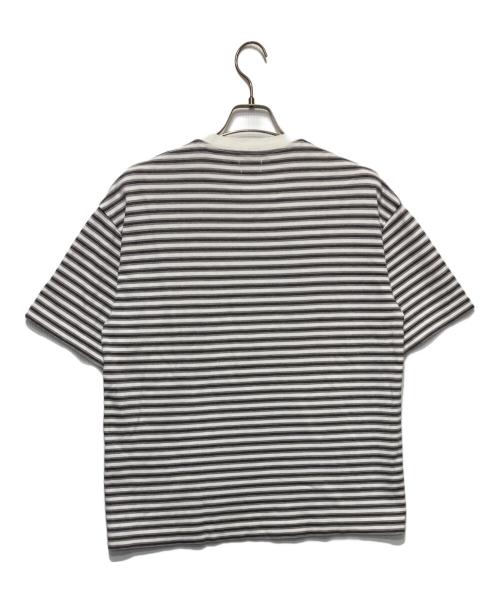 STEVEN ALAN（スティーブンアラン）STEVEN ALAN (スティーブンアラン) MVS BORDER SHORT SLEEVE TEE -BOLD/Tシャツ ホワイト×グレー サイズ:Sの古着・服飾アイテム