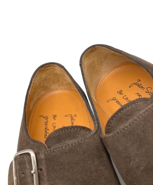 Jalan Sriwijaya（ジャランスリウァヤ）Jalan Sriwijaya (ジャランスリウァヤ) green label relaxing (グリーンレーベルリラクシング) 別注スウェードモンクストラップシューズ ブラウン サイズ:38の古着・服飾アイテム