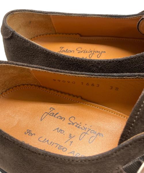 Jalan Sriwijaya（ジャランスリウァヤ）Jalan Sriwijaya (ジャランスリウァヤ) green label relaxing (グリーンレーベルリラクシング) 別注スウェードモンクストラップシューズ ブラウン サイズ:38の古着・服飾アイテム