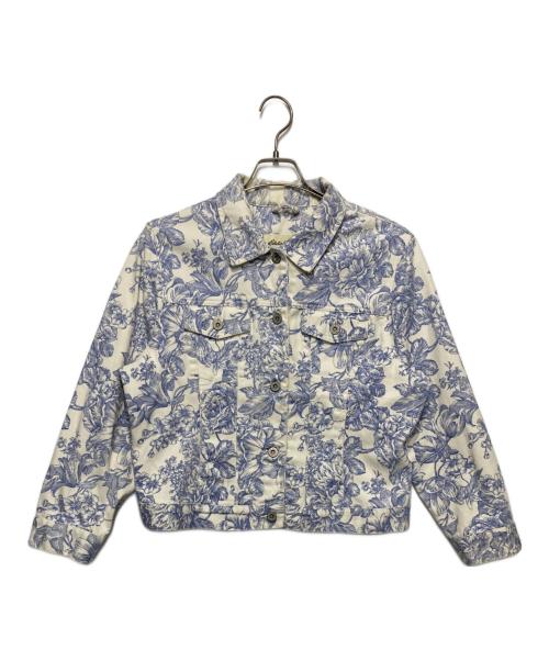 Eddie Bauer（エディーバウアー）Eddie Bauer (エディーバウアー) フラワープリントジャケット ホワイト×ブルー サイズ:Ｍの古着・服飾アイテム