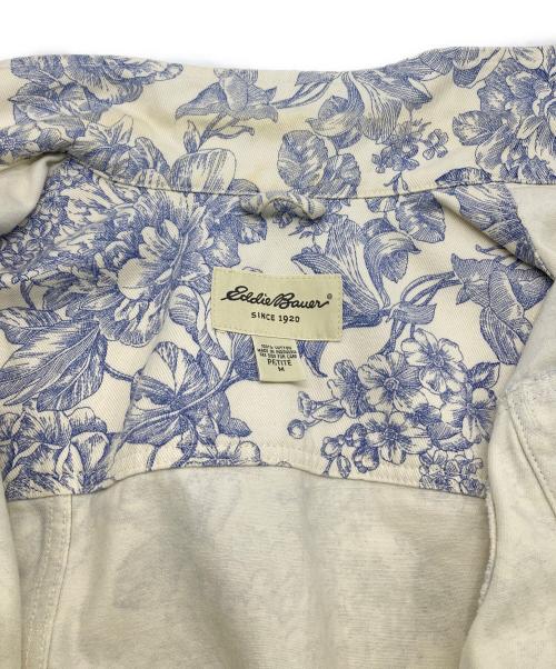 Eddie Bauer（エディーバウアー）Eddie Bauer (エディーバウアー) フラワープリントジャケット ホワイト×ブルー サイズ:Ｍの古着・服飾アイテム