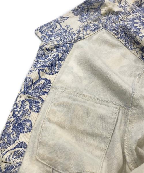 Eddie Bauer（エディーバウアー）Eddie Bauer (エディーバウアー) フラワープリントジャケット ホワイト×ブルー サイズ:Ｍの古着・服飾アイテム