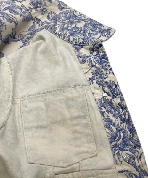 Eddie Bauer（エディーバウアー）Eddie Bauer (エディーバウアー) フラワープリントジャケット ホワイト×ブルー サイズ:Ｍの古着・服飾アイテム