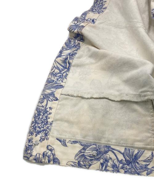 Eddie Bauer（エディーバウアー）Eddie Bauer (エディーバウアー) フラワープリントジャケット ホワイト×ブルー サイズ:Ｍの古着・服飾アイテム