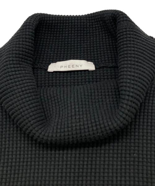 PHEENY（フィーニー）PHEENY (フィーニー) T/C BIG WAFFLE HIGH NECK L/S ブラック サイズ:Fの古着・服飾アイテム