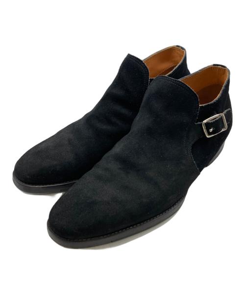 POLPETTA（ポルペッタ）POLPETTA (ポルペッタ) Brilla per il gusto (ブリッラ ペル イルグースト) スエードシングルモンクストラップ ブーツ ブラック サイズ:40 1/2の古着・服飾アイテム