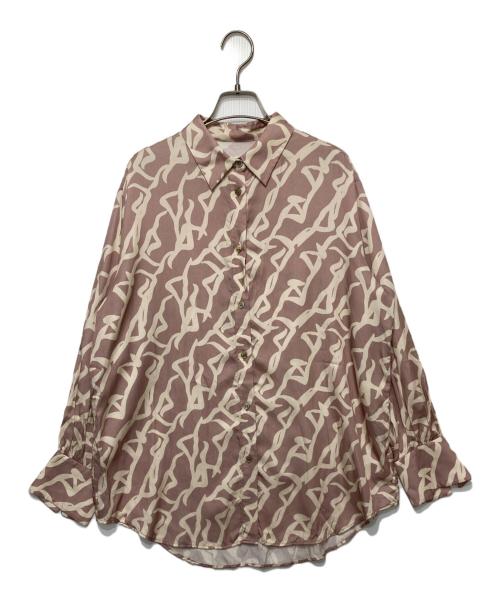 SALON adam et rope'（サロンアダムエロペ）SALON adam et rope' (サロンアダムエロペ) シーサイドダンサープリントオーバーシャツ ピンク サイズ:Fの古着・服飾アイテム