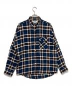 PALACEパレス）の古着「FLANNEL DROP SHOULDER SHIRT」｜ブルー