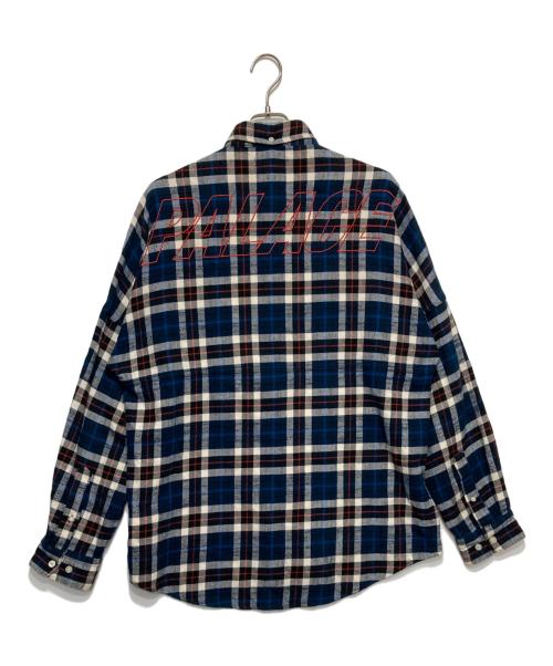 PALACE（パレス）PALACE (パレス) FLANNEL DROP SHOULDER SHIRT ブルー サイズ:Ｌの古着・服飾アイテム