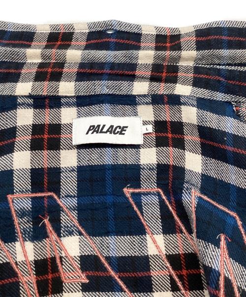 PALACE（パレス）PALACE (パレス) FLANNEL DROP SHOULDER SHIRT ブルー サイズ:Ｌの古着・服飾アイテム