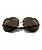 DOLCE & GABBANAドルチェ＆ガッバーナ）の古着「ラインストーンロゴサングラス」｜ブラウン