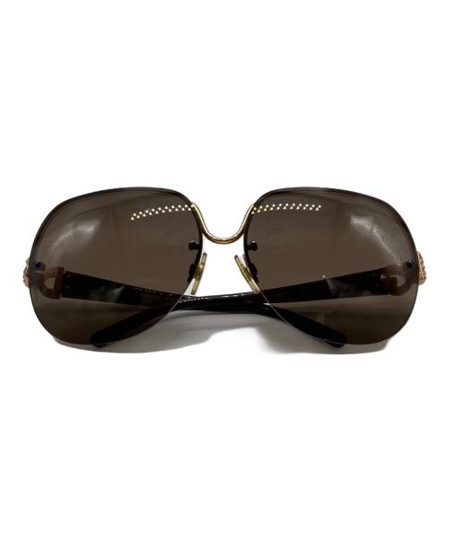 DOLCE & GABBANA（ドルチェ＆ガッバーナ）DOLCE & GABBANA (ドルチェ＆ガッバーナ) ラインストーンロゴサングラス ブラウン サイズ:62□15 130の古着・服飾アイテム