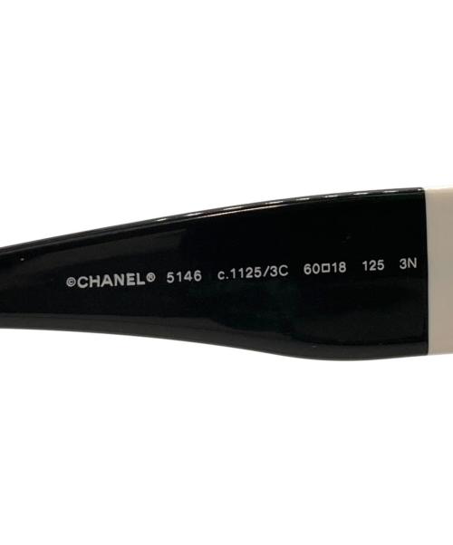 CHANEL（シャネル）CHANEL (シャネル) ココマークサングラス ホワイト×ブラック サイズ:60□18　125の古着・服飾アイテム