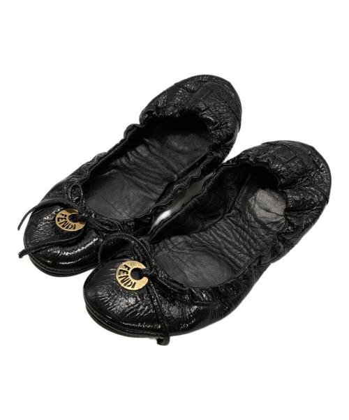 FENDI（フェンディ）FENDI (フェンディ) バレエパンプス ブラック サイズ:表記なしの古着・服飾アイテム