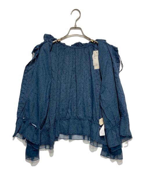Samansa Mos2（サマンサモスモス）Samansa Mos2 (サマンサモスモス) kazumi (カズミ) リネンブレンドフリルカラーブラウス インディゴ サイズ:F 未使用品の古着・服飾アイテム