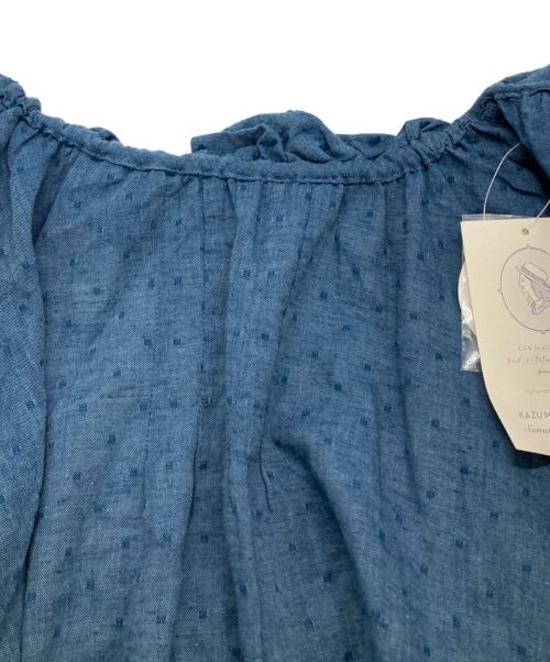 Samansa Mos2（サマンサモスモス）Samansa Mos2 (サマンサモスモス) kazumi (カズミ) リネンブレンドフリルカラーブラウス インディゴ サイズ:F 未使用品の古着・服飾アイテム