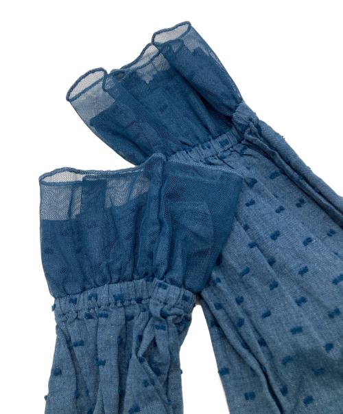 Samansa Mos2（サマンサモスモス）Samansa Mos2 (サマンサモスモス) kazumi (カズミ) リネンブレンドフリルカラーブラウス インディゴ サイズ:F 未使用品の古着・服飾アイテム