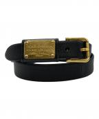 DOLCE & GABBANAドルチェ＆ガッバーナ）の古着「レザープレートベルト」｜ブラック