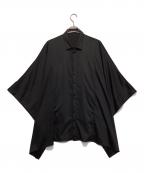 NO ID.ノーアイディー）の古着「ドロップショルダーフライフロントSH」｜ブラック