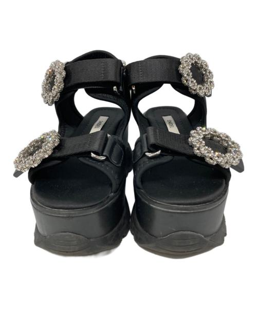 Snidel（スナイデル）Snidel (スナイデル) ビジュースニーカーソールサンダル ブラック サイズ:Sの古着・服飾アイテム