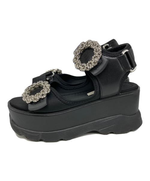 Snidel（スナイデル）Snidel (スナイデル) ビジュースニーカーソールサンダル ブラック サイズ:Sの古着・服飾アイテム