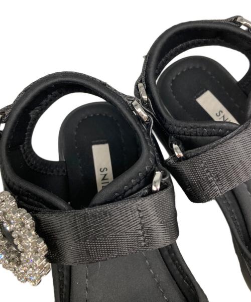 Snidel（スナイデル）Snidel (スナイデル) ビジュースニーカーソールサンダル ブラック サイズ:Sの古着・服飾アイテム