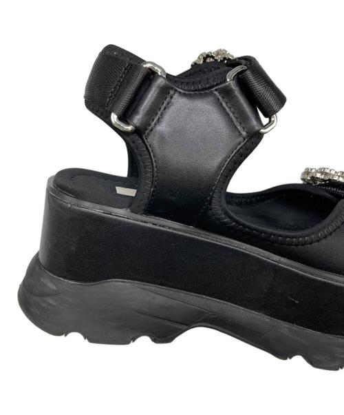 Snidel（スナイデル）Snidel (スナイデル) ビジュースニーカーソールサンダル ブラック サイズ:Sの古着・服飾アイテム