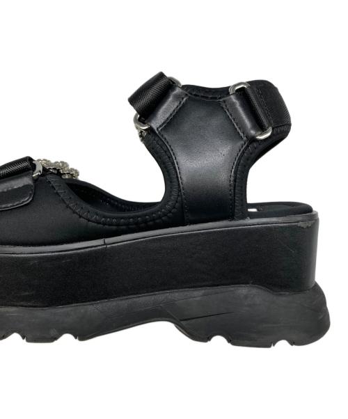 Snidel（スナイデル）Snidel (スナイデル) ビジュースニーカーソールサンダル ブラック サイズ:Sの古着・服飾アイテム