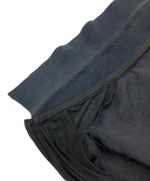 Y's（ワイズ）Y's (ワイズ) 異素材切替リボンポケットワンピース ブラック サイズ:2の古着・服飾アイテム