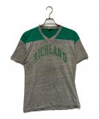 Championチャンピオン）の古着「RICHLANDフットボール Tシャツ」｜グレー×グリーン